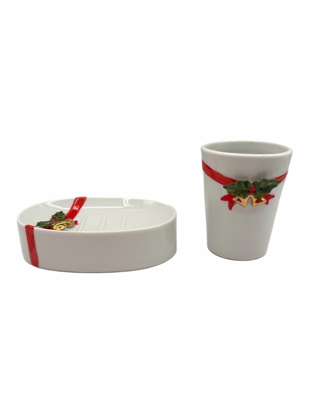 2-Piece Vintage 1980s Bath Designs Christmas Bathroom Accessory Set